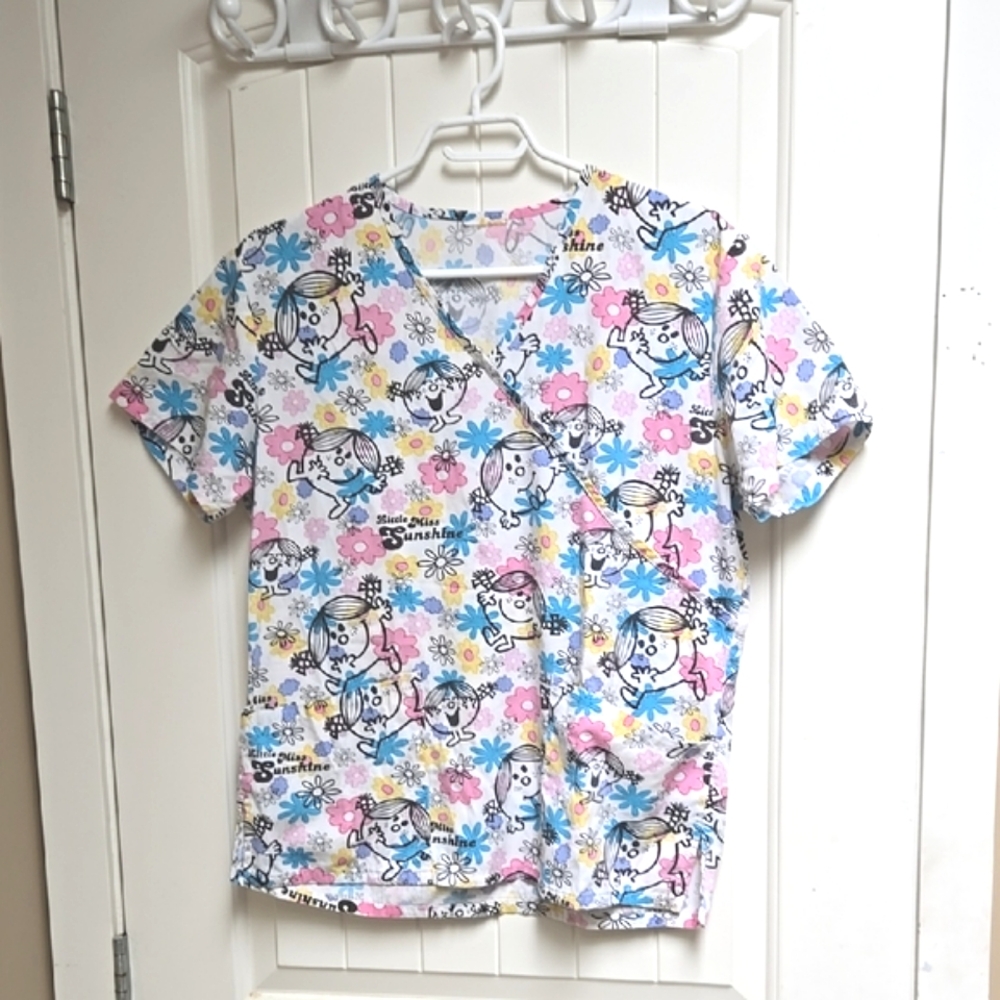 Little Miss Sunshine Pediatric Nurse Scrubs Top Short Sleeve Shirt - Picture 2 of 6